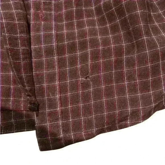 Vintage Maroon Pendleton plaid pattern button up wool medium - Picture 11 of 16